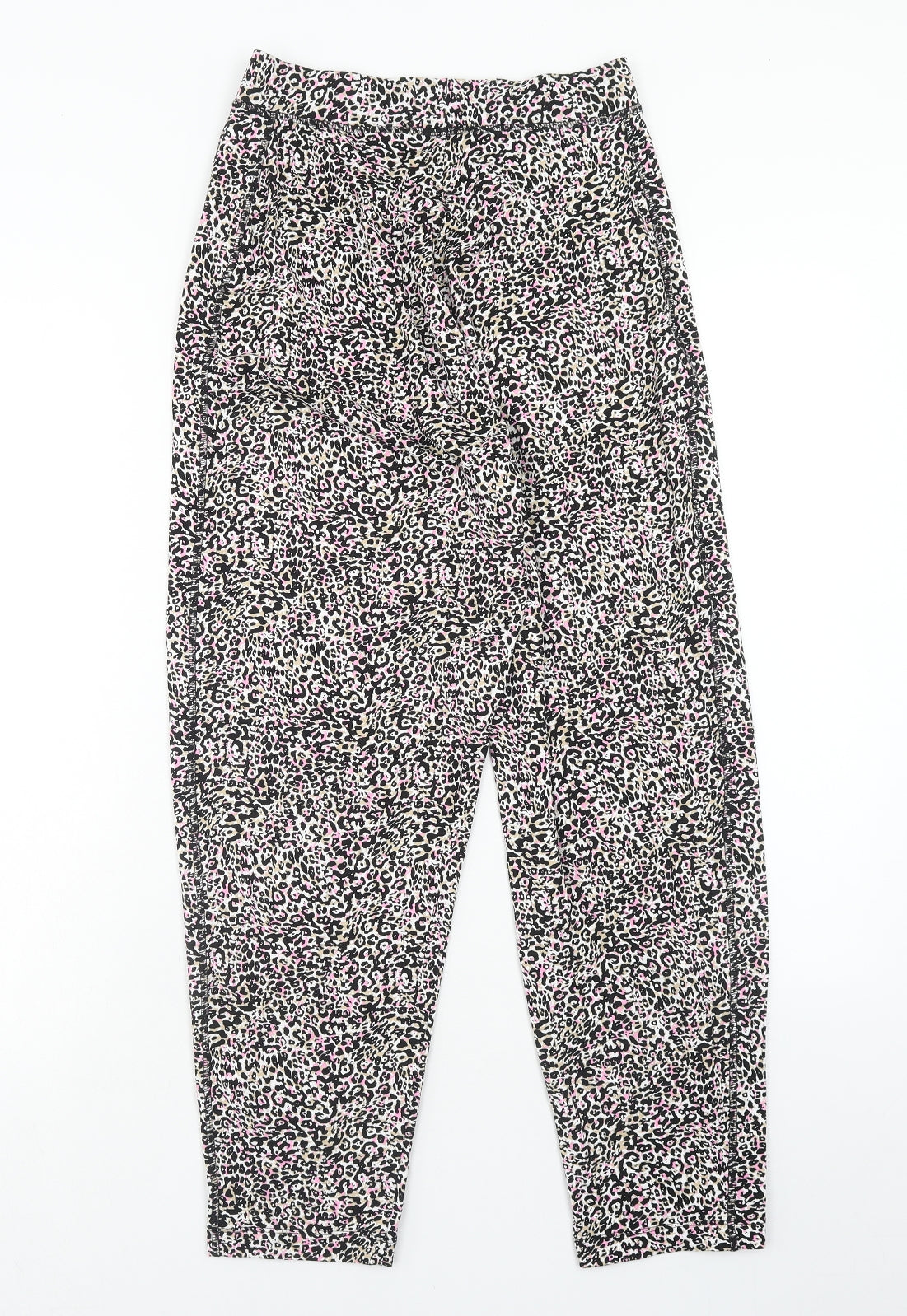 Marks and Spencer Womens Multicoloured Animal Print Viscose Harem Trousers Size 6 Regular - Leopard Pattern