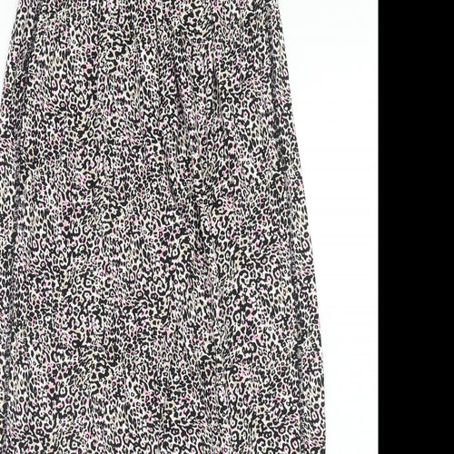 Marks and Spencer Womens Multicoloured Animal Print Viscose Harem Trousers Size 6 Regular - Leopard Pattern