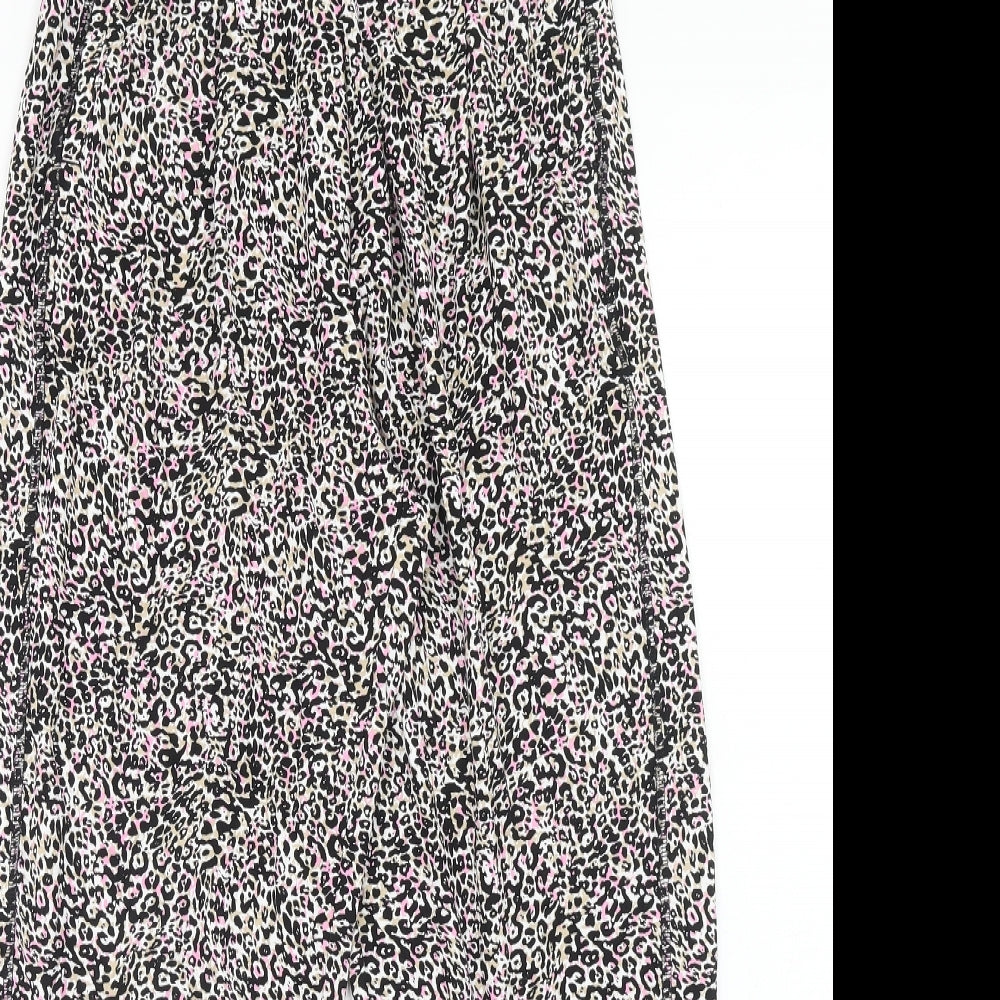 Marks and Spencer Womens Multicoloured Animal Print Viscose Harem Trousers Size 6 Regular - Leopard Pattern