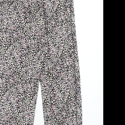 Marks and Spencer Womens Multicoloured Animal Print Viscose Harem Trousers Size 6 Regular - Leopard Pattern