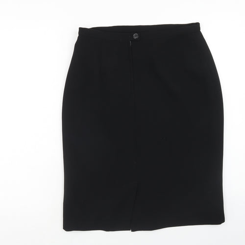 Marella Womens Black Polyester Straight & Pencil Skirt Size 14 Zip