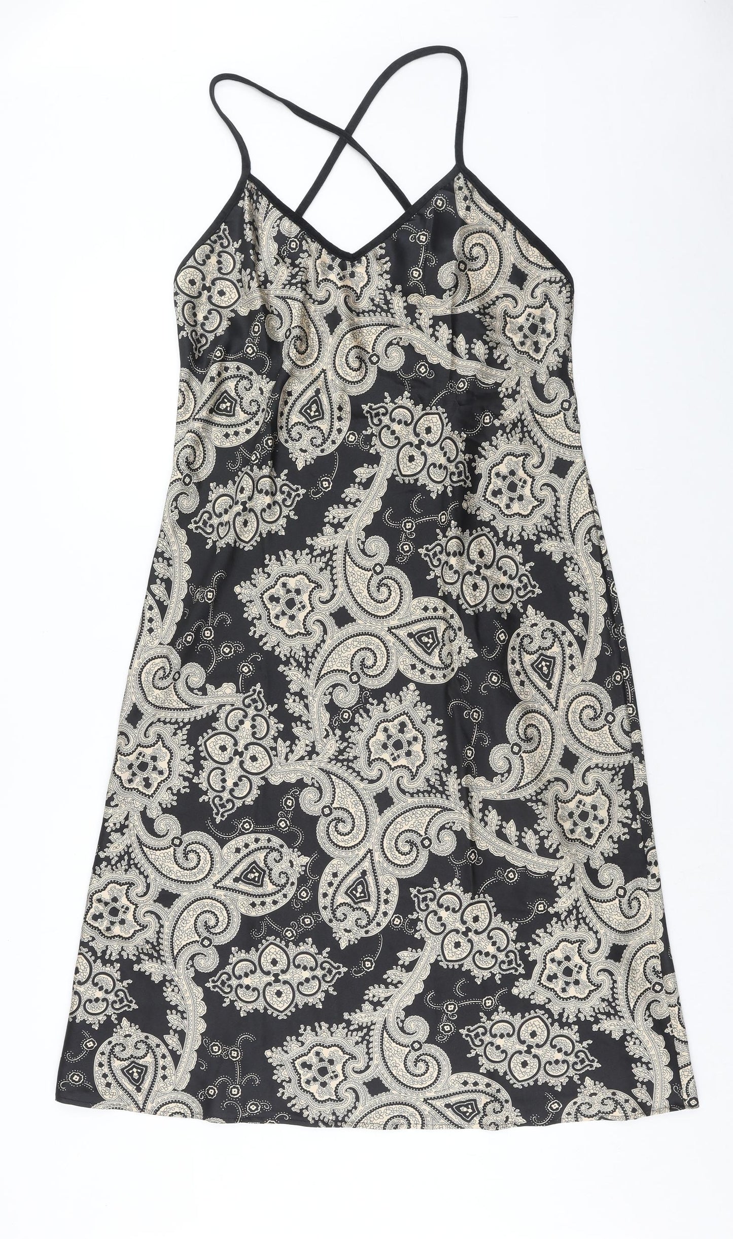 Marks and Spencer Womens Black Geometric Polyester Top Dress Size 16