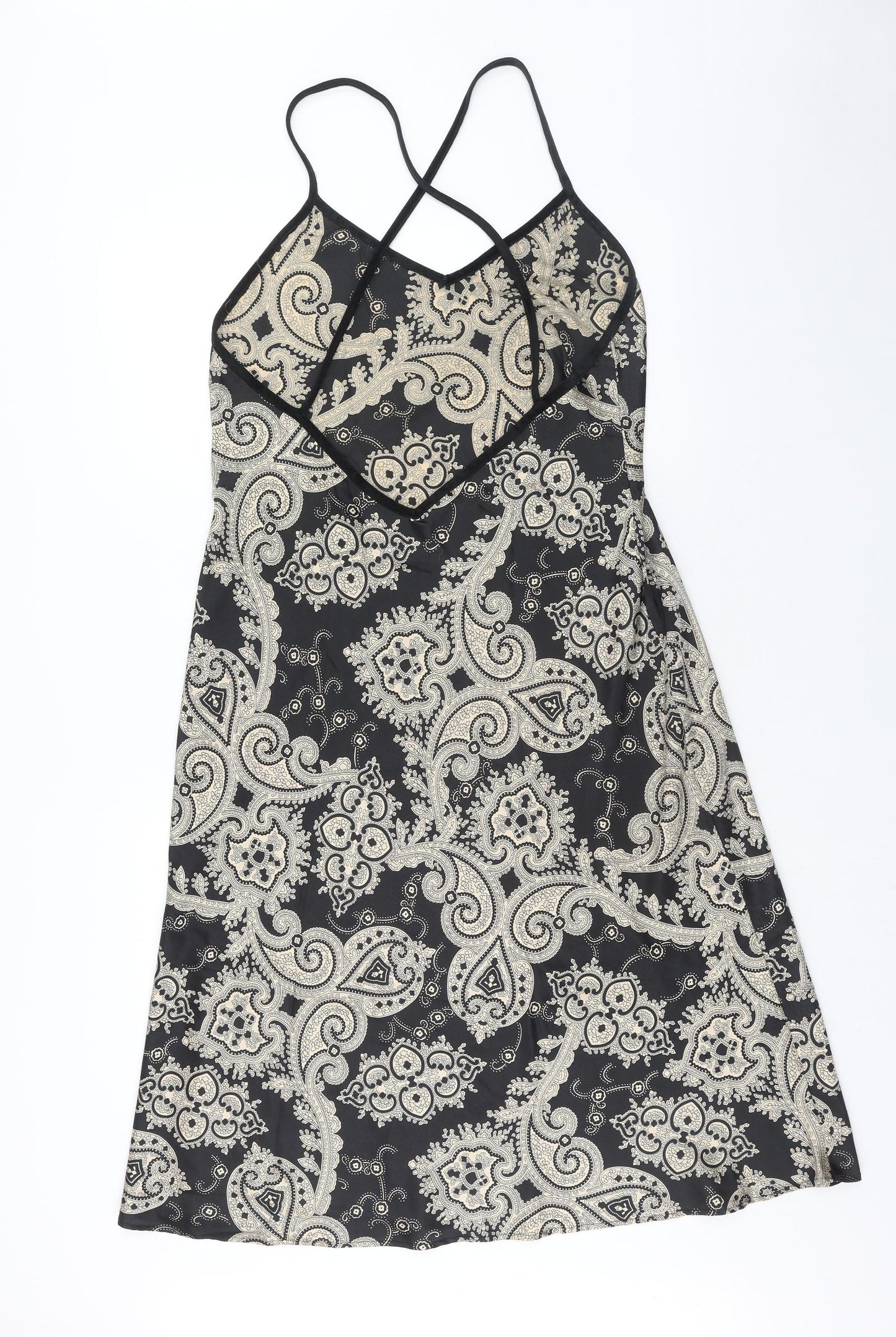 Marks and Spencer Womens Black Geometric Polyester Top Dress Size 16