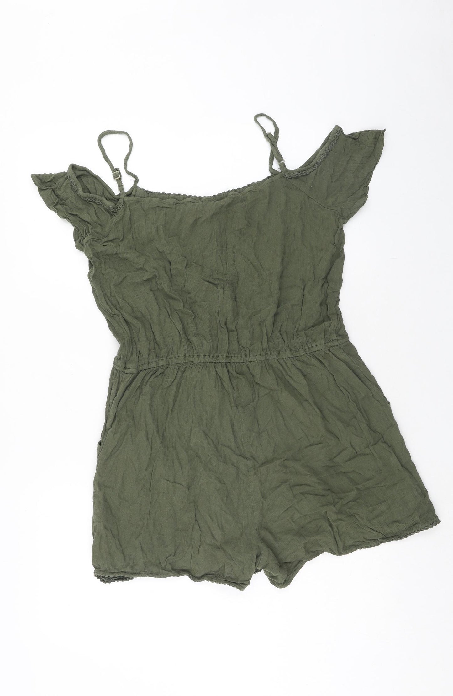 Dorothy Perkins Womens Green Viscose Playsuit One-Piece Size 16 Pullover