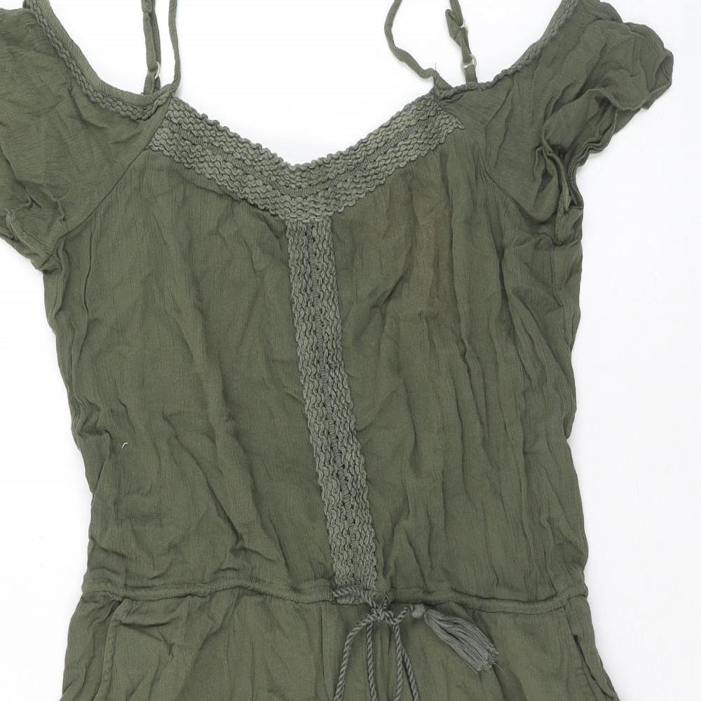 Dorothy Perkins Womens Green Viscose Playsuit One-Piece Size 16 Pullover
