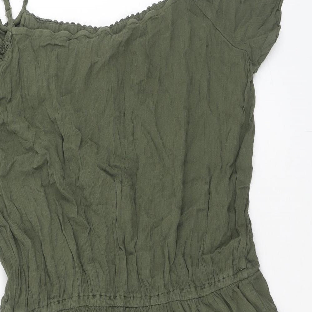 Dorothy Perkins Womens Green Viscose Playsuit One-Piece Size 16 Pullover
