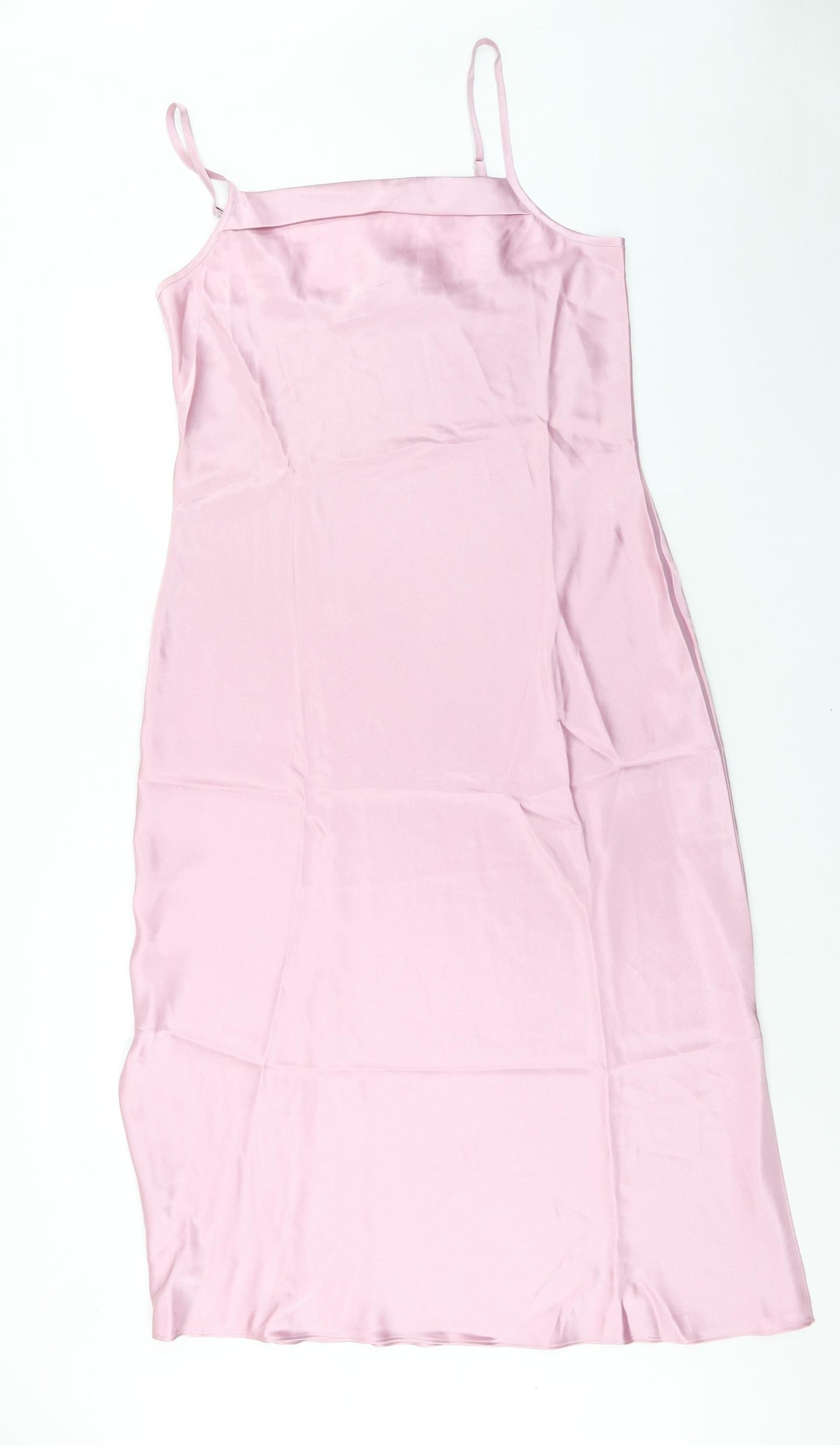Jones New York Womens Pink Polyester Slip Dress Size L Square Neck Pullover