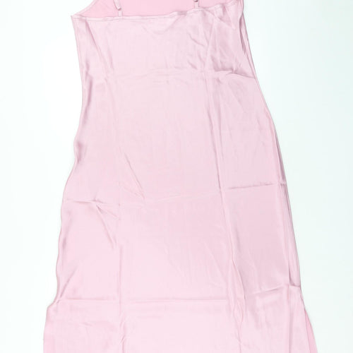 Jones New York Womens Pink Polyester Slip Dress Size L Square Neck Pullover