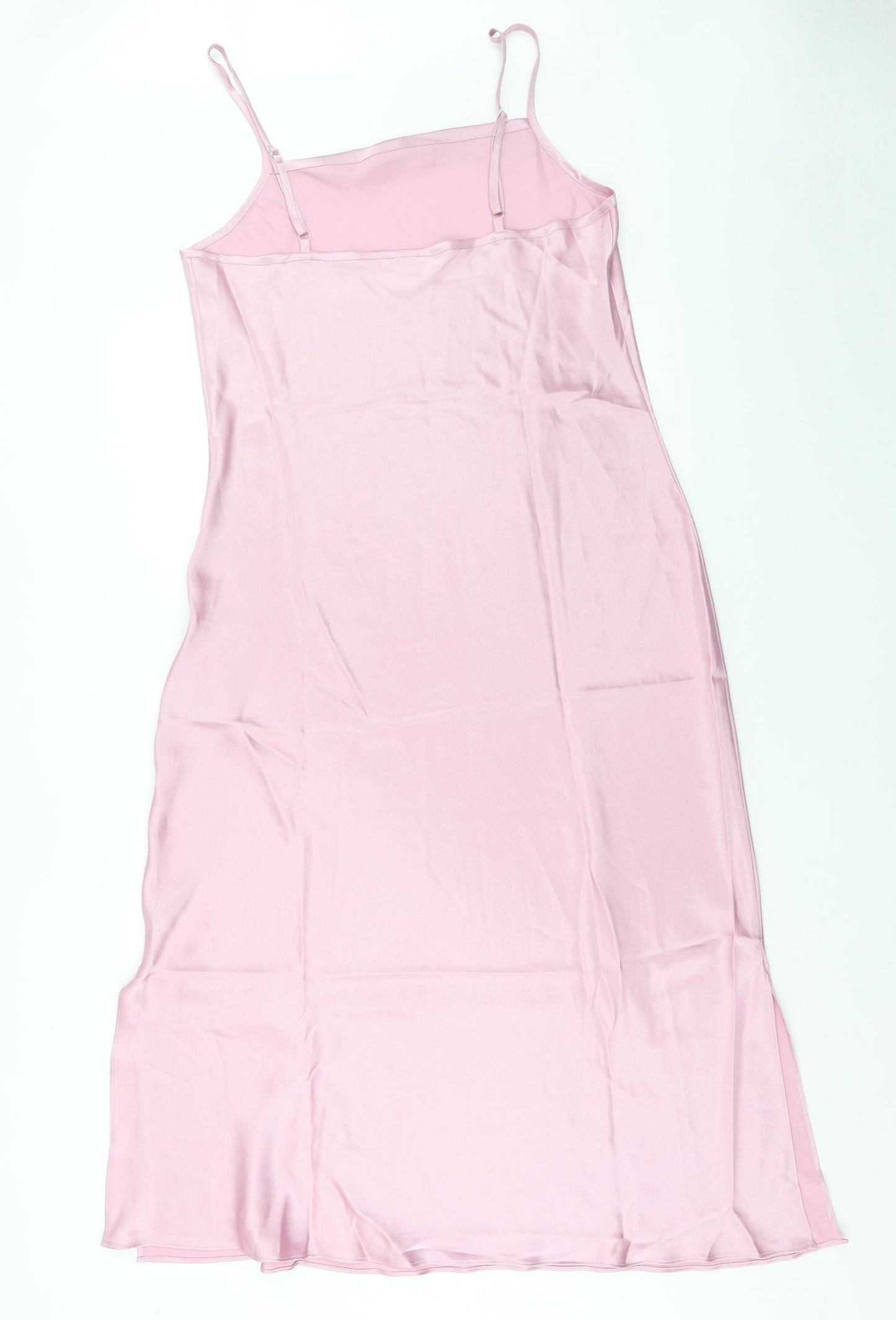 Jones New York Womens Pink Polyester Slip Dress Size L Square Neck Pullover
