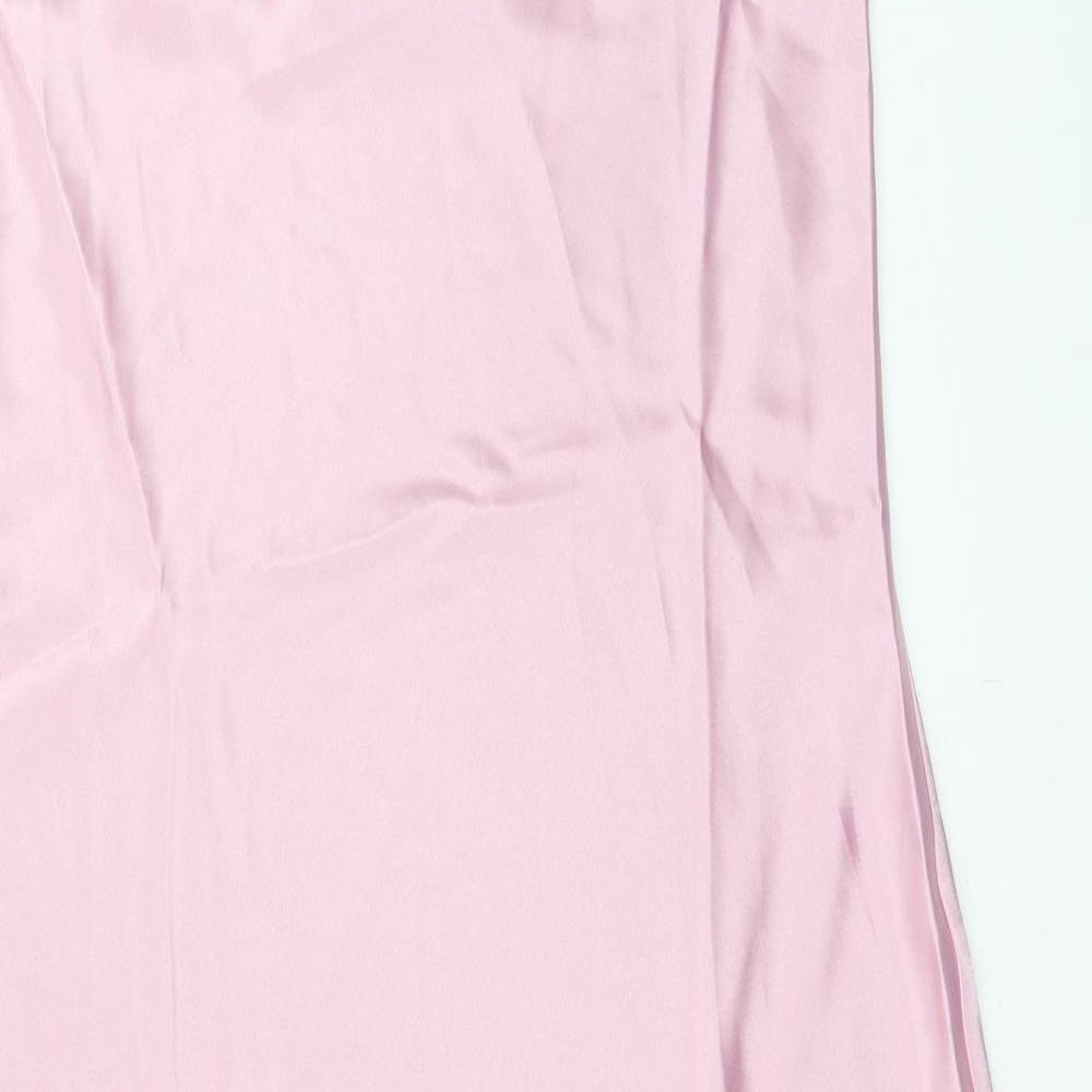 Jones New York Womens Pink Polyester Slip Dress Size L Square Neck Pullover