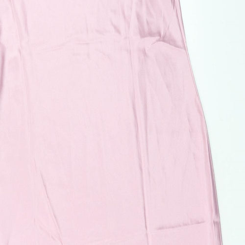 Jones New York Womens Pink Polyester Slip Dress Size L Square Neck Pullover
