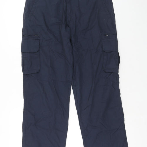 Regatta Womens Blue Herringbone Polyester Cargo Trousers Size 30 in Regular Zip