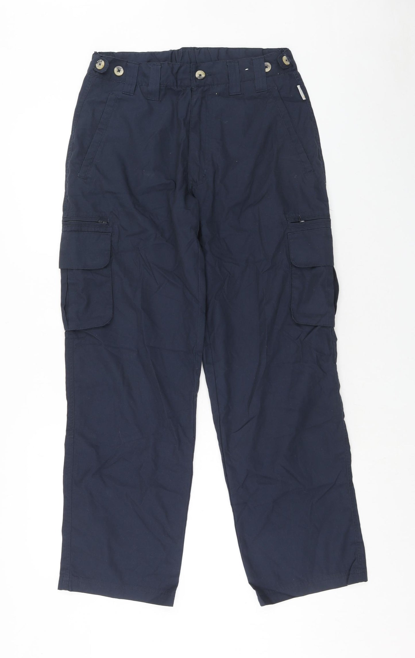 Regatta Womens Blue Herringbone Polyester Cargo Trousers Size 30 in Regular Zip