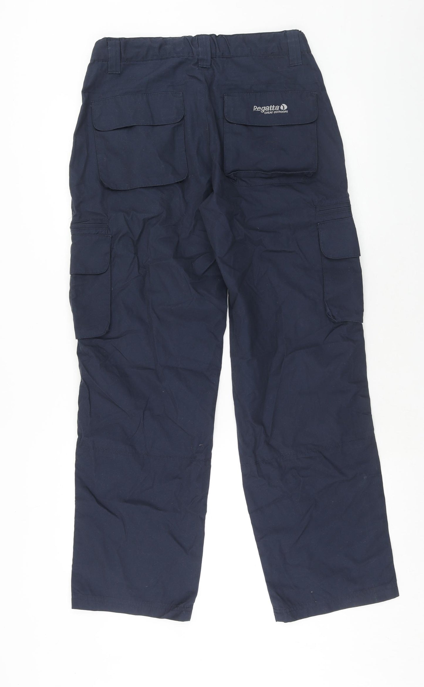 Regatta Womens Blue Herringbone Polyester Cargo Trousers Size 30 in Regular Zip