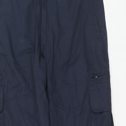 Regatta Womens Blue Herringbone Polyester Cargo Trousers Size 30 in Regular Zip