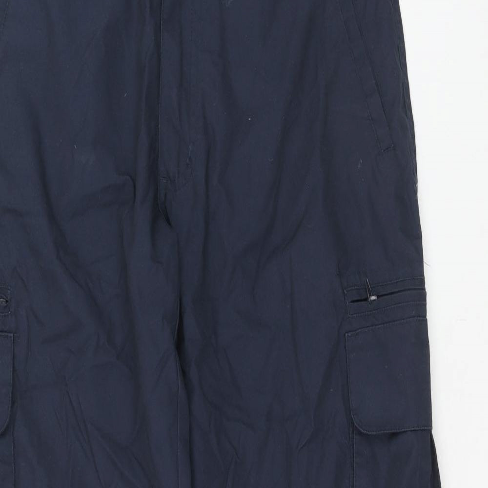 Regatta Womens Blue Herringbone Polyester Cargo Trousers Size 30 in Regular Zip