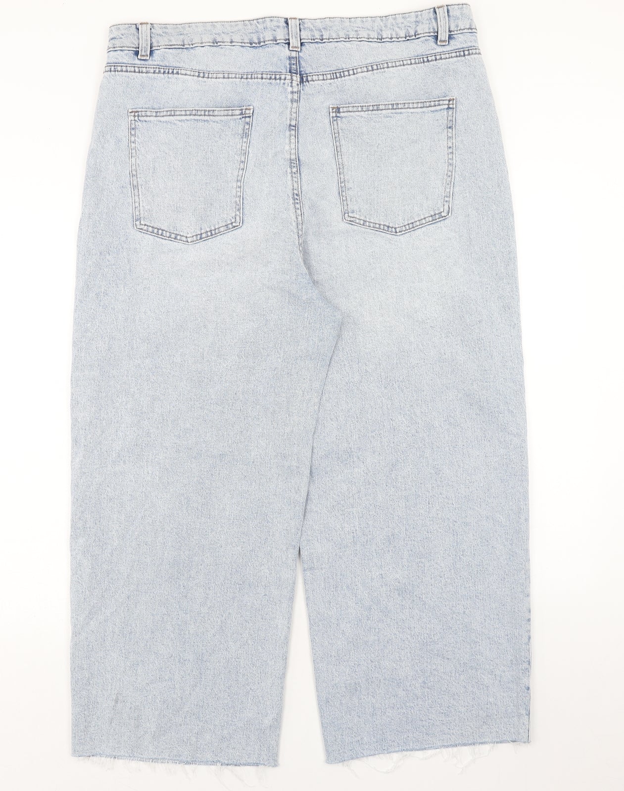Marks and Spencer Womens Blue Cotton Straight Jeans Size 20 Regular Zip