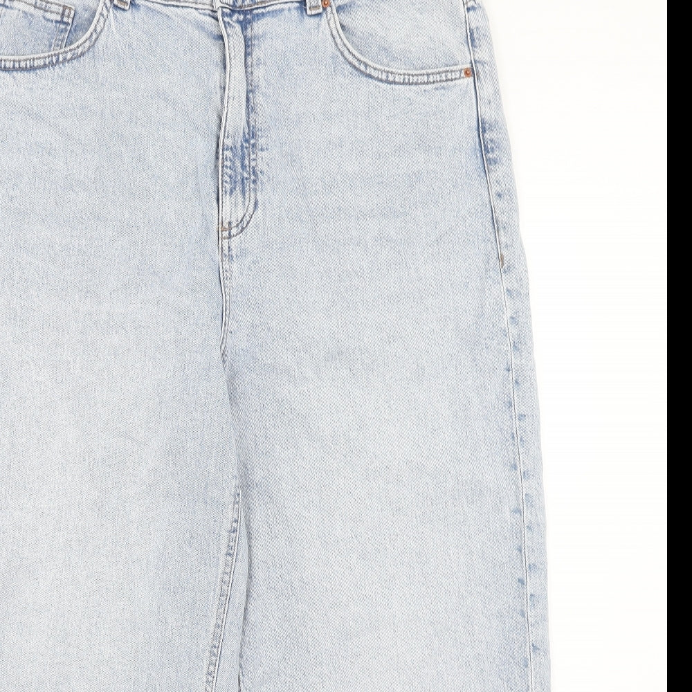 Marks and Spencer Womens Blue Cotton Straight Jeans Size 20 Regular Zip