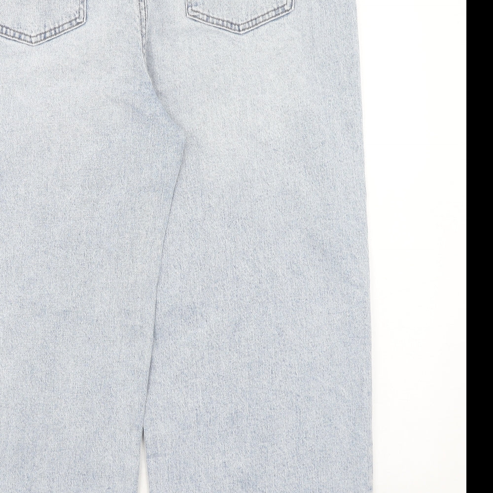 Marks and Spencer Womens Blue Cotton Straight Jeans Size 20 Regular Zip