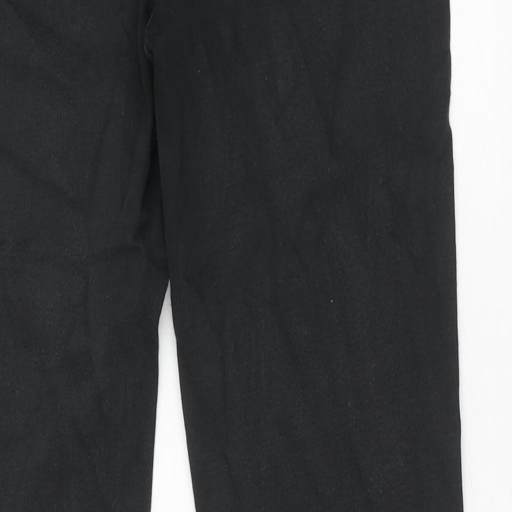 Marks and Spencer Womens Black Cotton Straight Jeans Size 10 Regular Zip