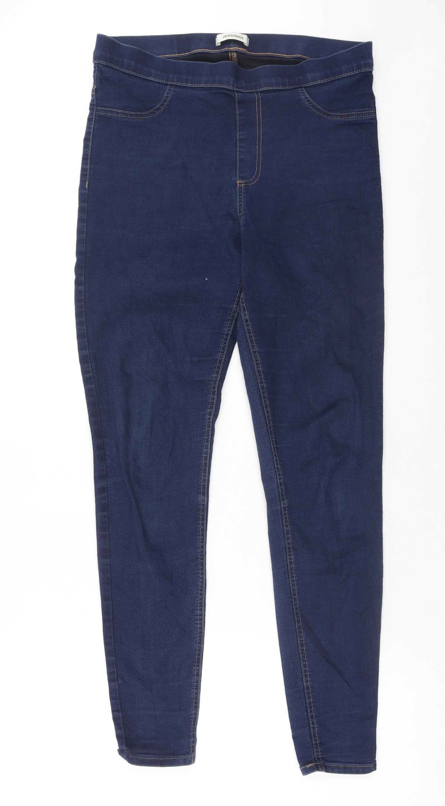 Marks and Spencer Womens Blue Cotton Jegging Jeans Size 14 Regular