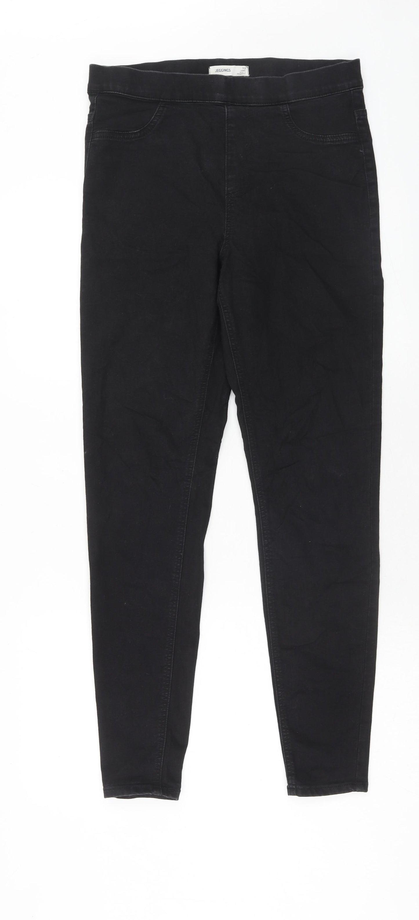 Marks and Spencer Womens Black Cotton Jegging Jeans Size 12 Regular