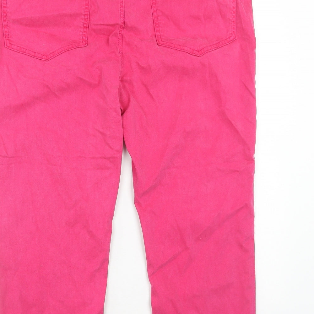 Marks and Spencer Womens Pink Cotton Cropped Jeans Size 20 Regular Zip