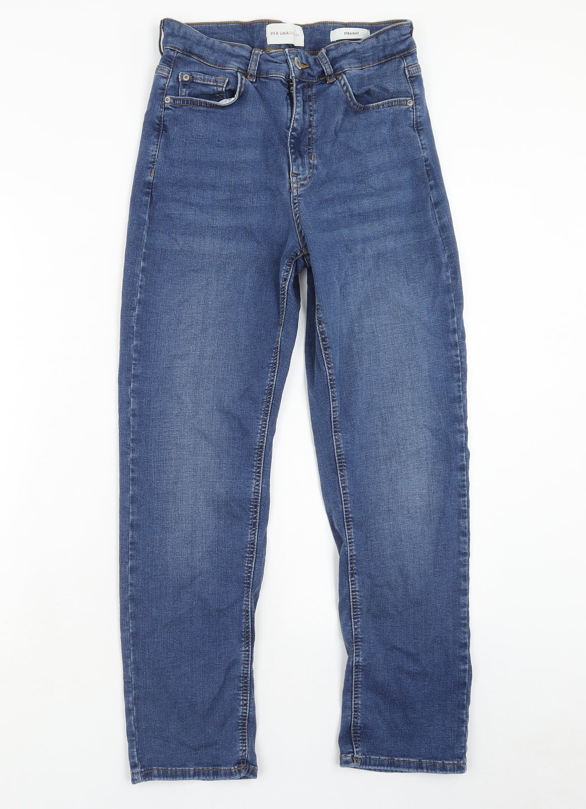 Per Una Womens Blue Cotton Skinny Jeans Size 10 Regular Zip