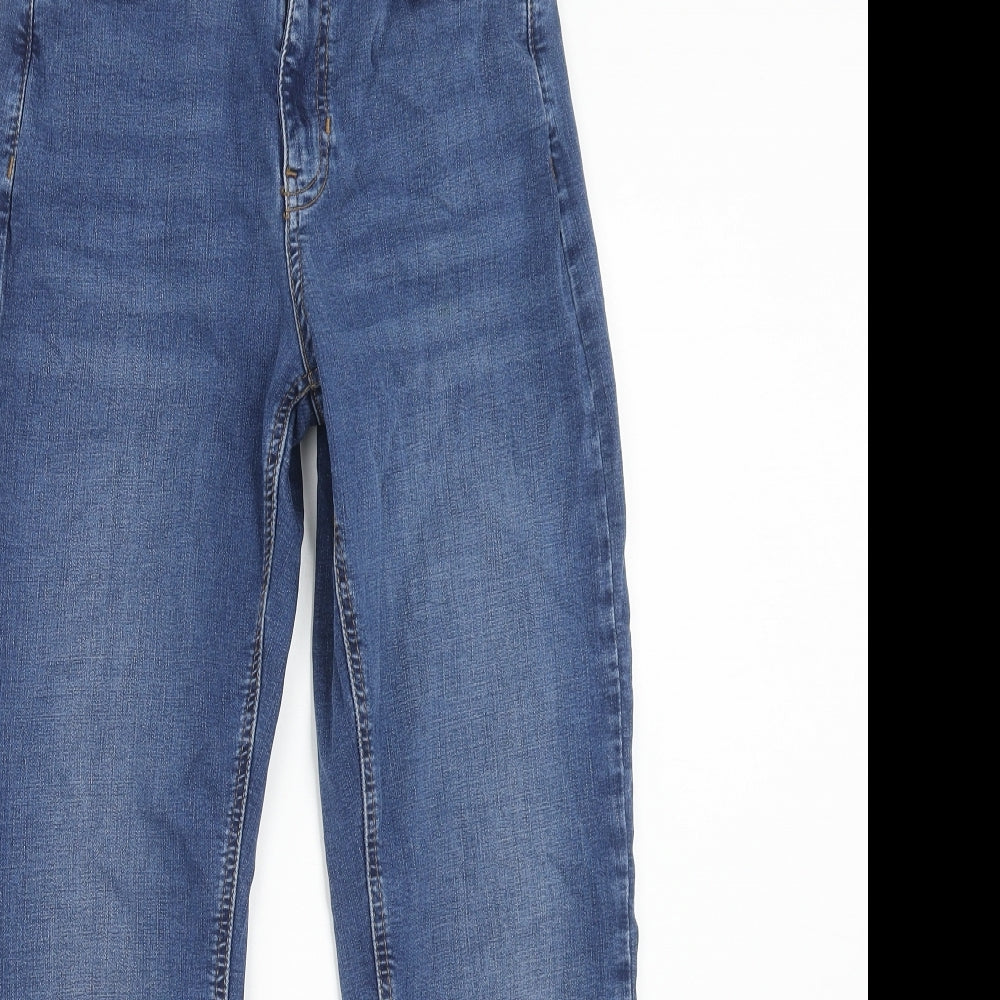 Per Una Womens Blue Cotton Skinny Jeans Size 10 Regular Zip