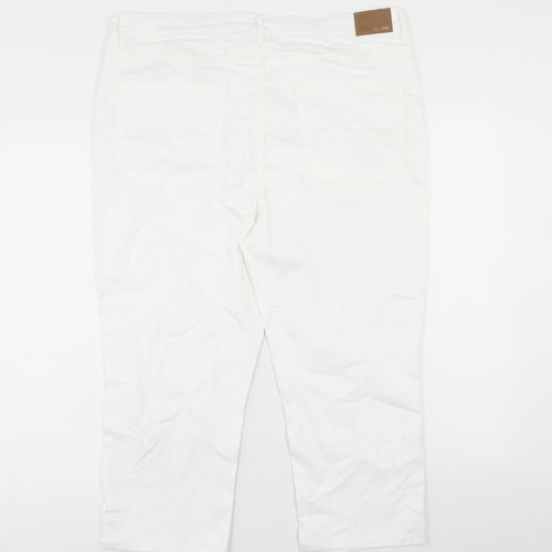 Marks and Spencer Womens White Cotton Skinny Jeans Size 20 Regular Zip