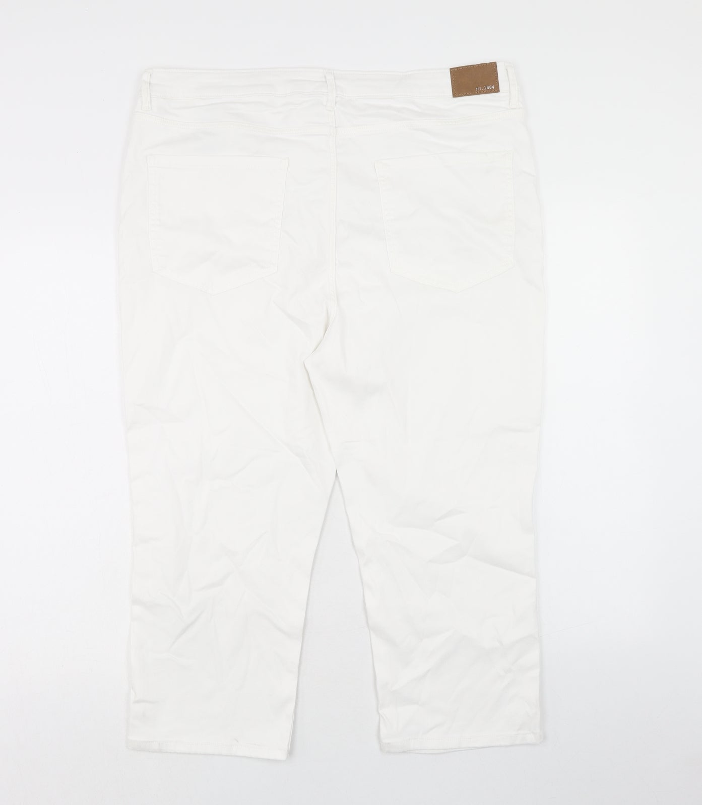 Marks and Spencer Womens White Cotton Skinny Jeans Size 20 Regular Zip