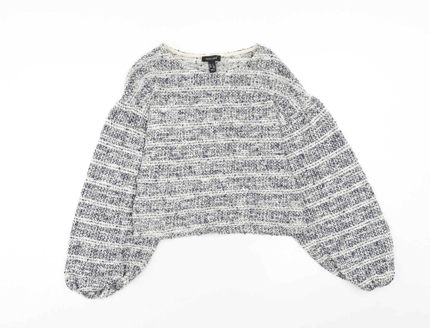 New Look Womens Blue Round Neck Cotton Pullover Jumper Size S