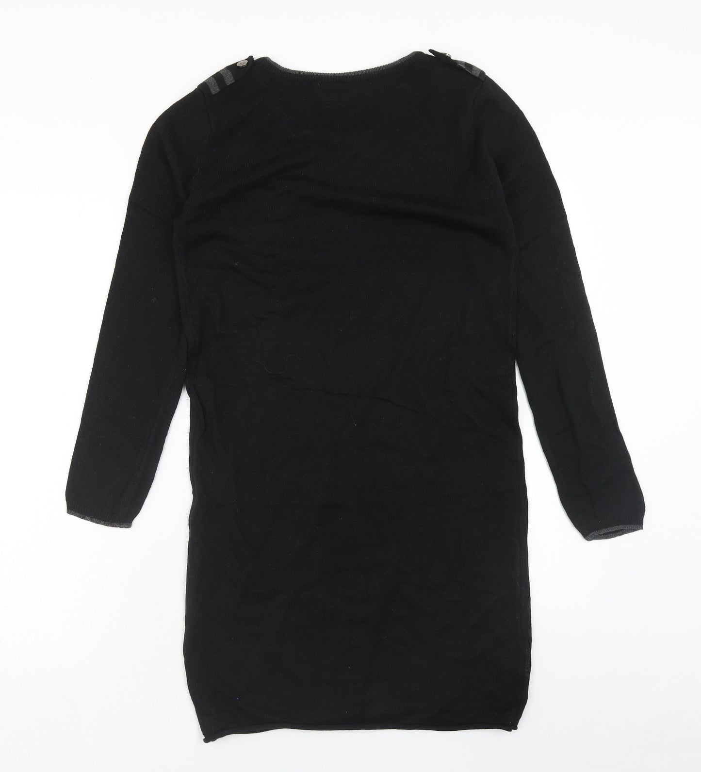 Selection Womens Black Acrylic Jumper Dress Size XL Boat Neck Pullover