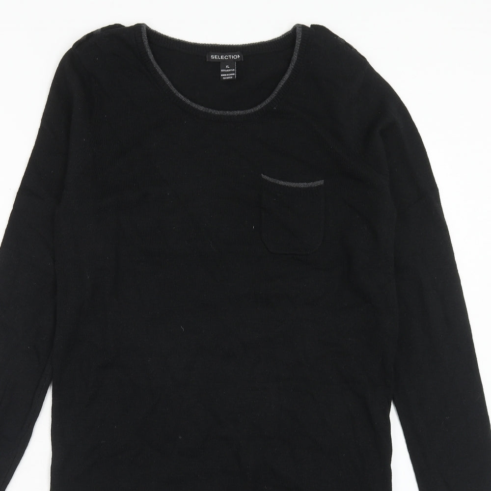 Selection Womens Black Acrylic Jumper Dress Size XL Boat Neck Pullover