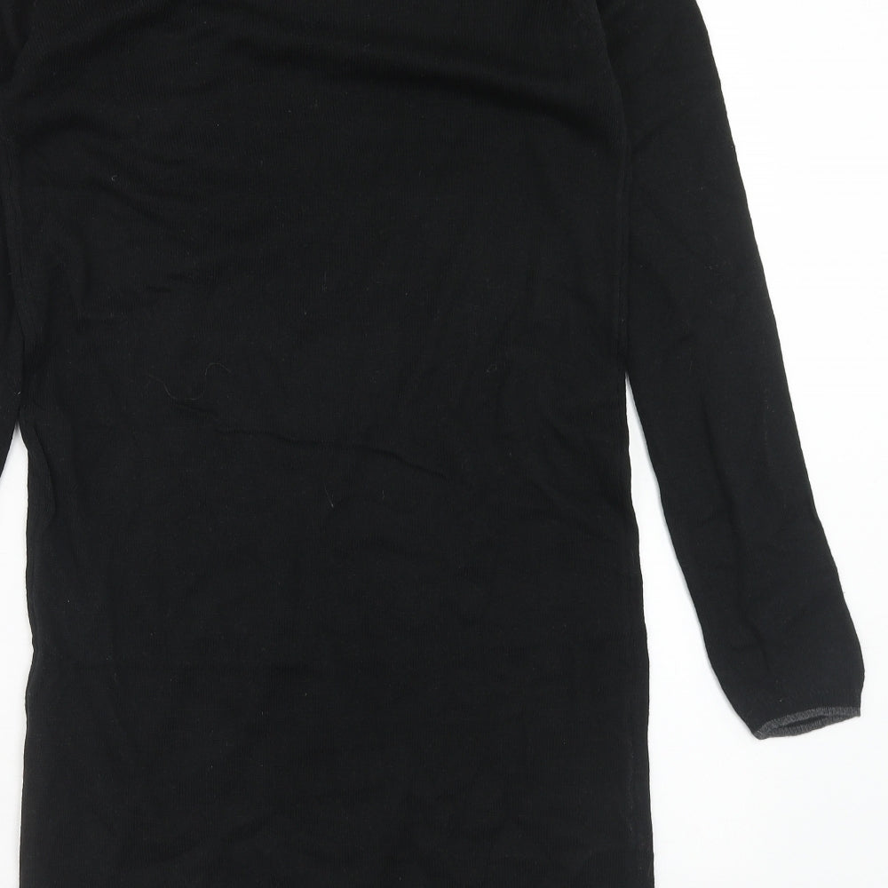 Selection Womens Black Acrylic Jumper Dress Size XL Boat Neck Pullover
