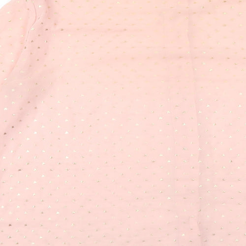 Louche Womens Pink Geometric Polyester Basic Button-Up Size 10 V-Neck