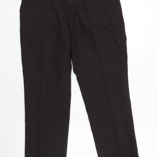 NEXT Mens Brown Polyester Capri Trousers Size 30 in L29 in Regular Zip