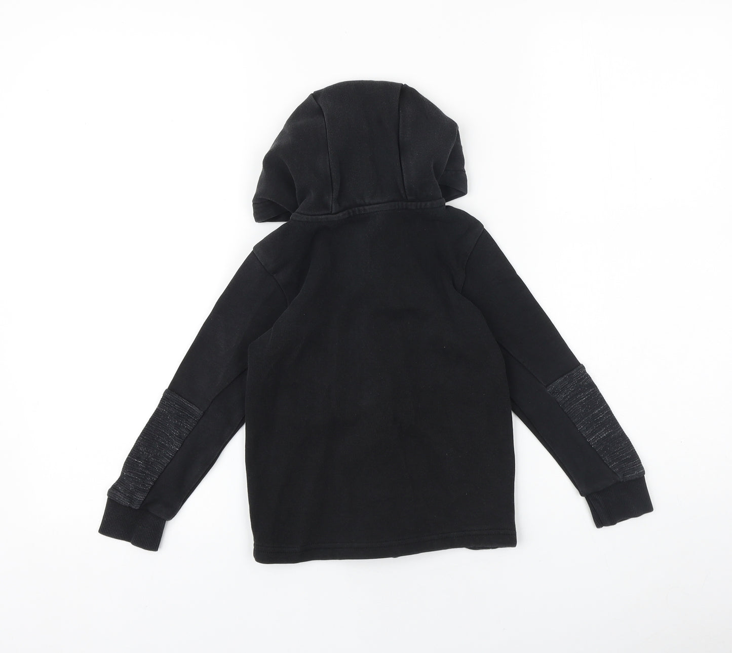 George Boys Black Cotton Full Zip Hoodie Size 5-6 Years Zip