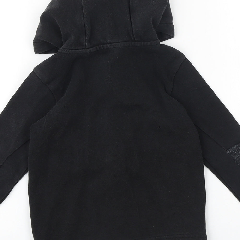 George Boys Black Cotton Full Zip Hoodie Size 5-6 Years Zip