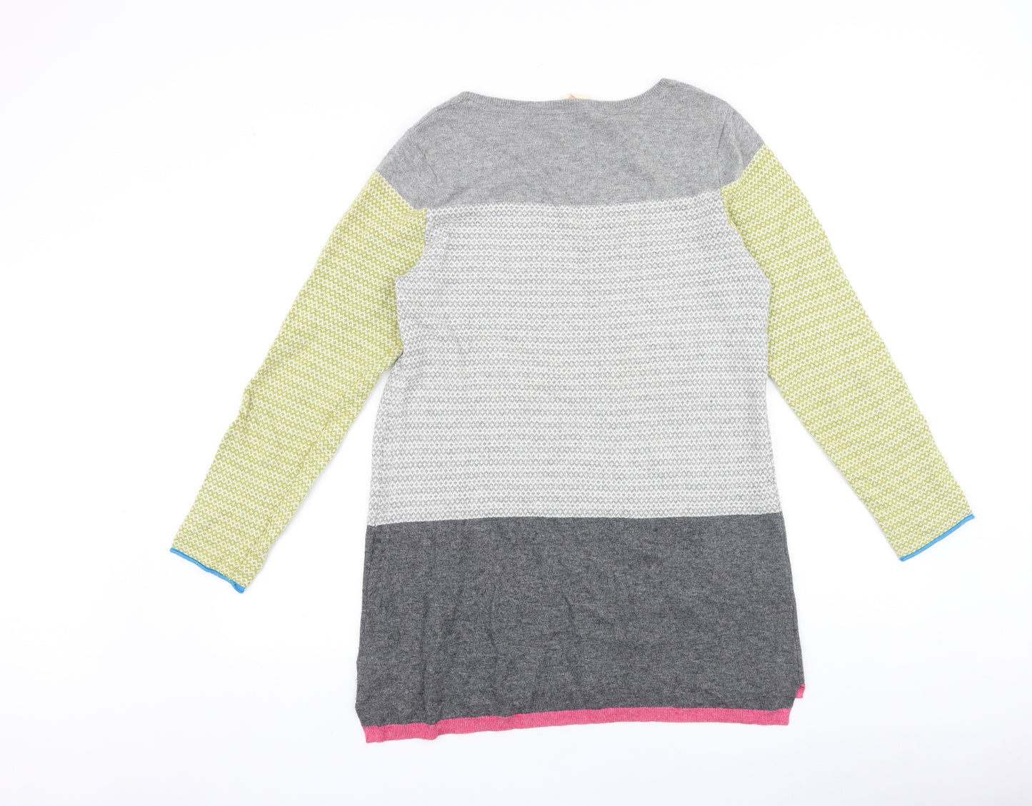 White Stuff Womens Multicoloured Scoop Neck 100% Cotton Tunic Jumper Size 12
