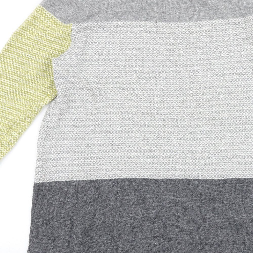White Stuff Womens Multicoloured Scoop Neck 100% Cotton Tunic Jumper Size 12