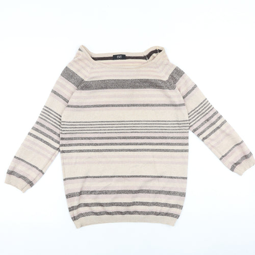 NEXT Womens Multicoloured Boat Neck Striped Chlorofibre Pullover Jumper Size 8