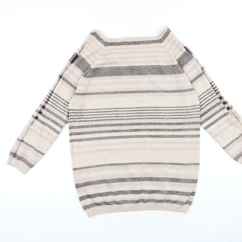 NEXT Womens Multicoloured Boat Neck Striped Chlorofibre Pullover Jumper Size 8