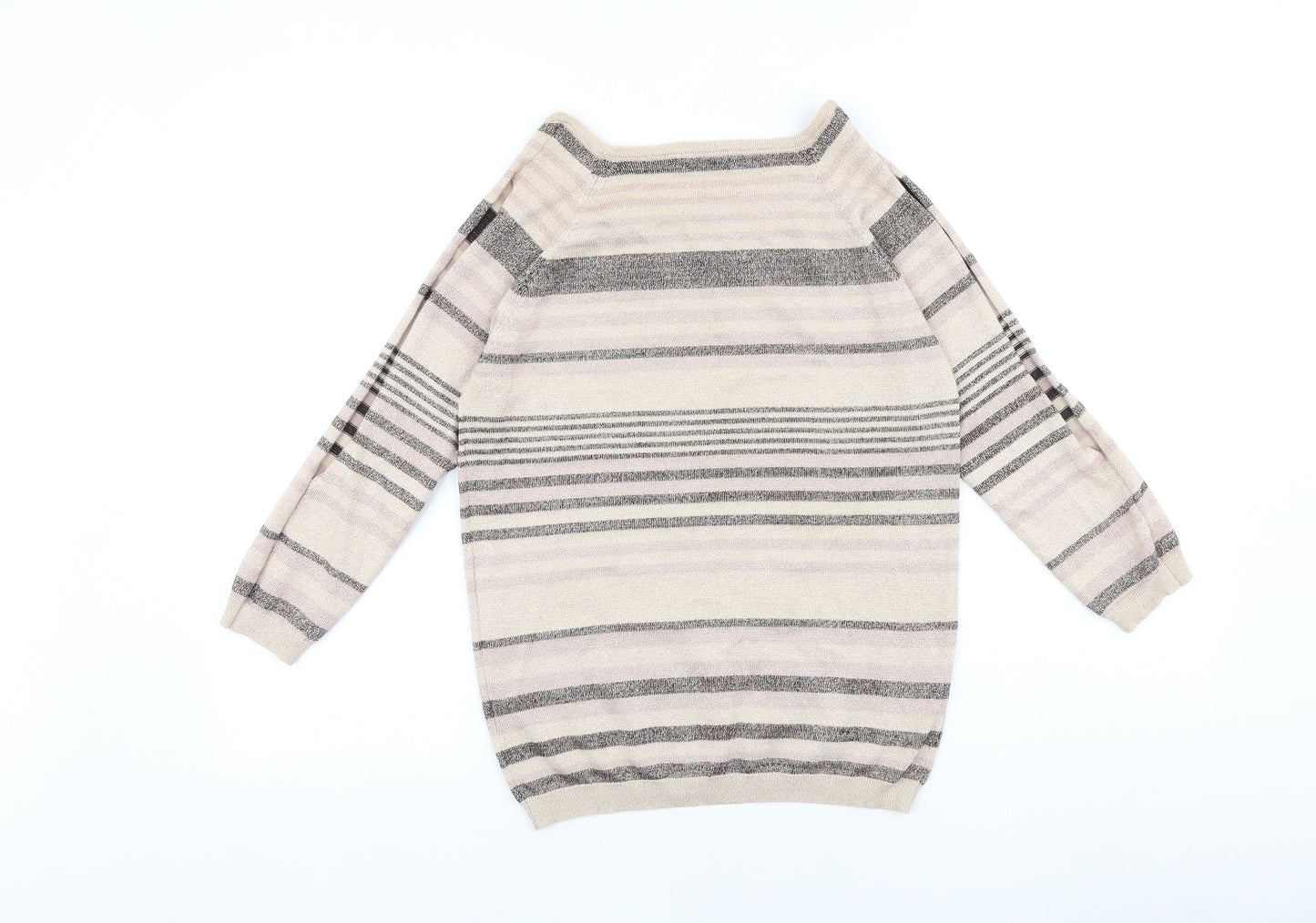 NEXT Womens Multicoloured Boat Neck Striped Chlorofibre Pullover Jumper Size 8
