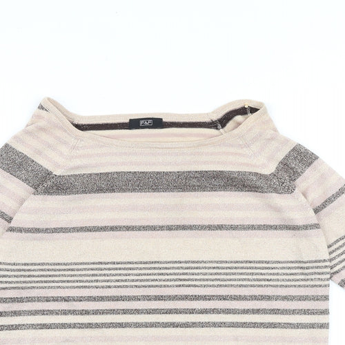 NEXT Womens Multicoloured Boat Neck Striped Chlorofibre Pullover Jumper Size 8