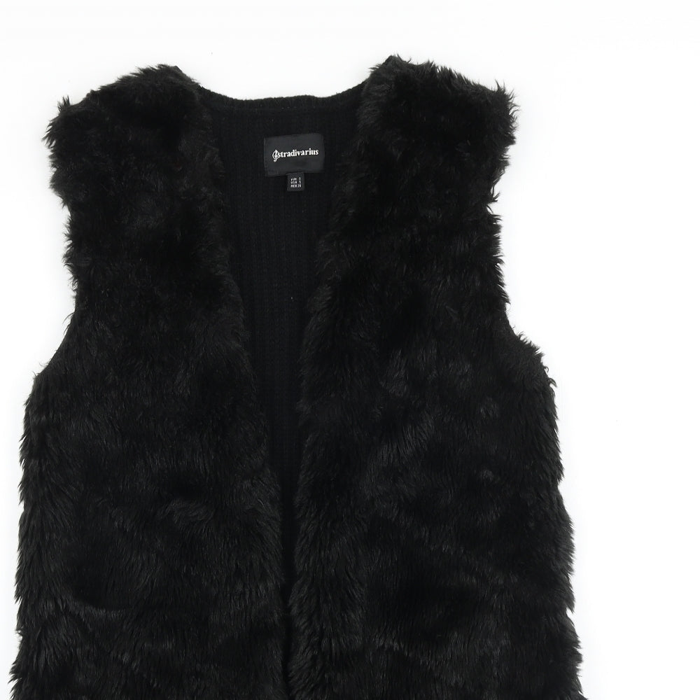 Stradivarius Womens Black Gilet Coat Size S