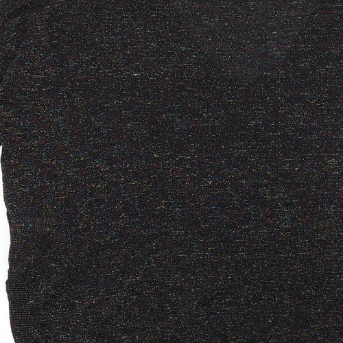 Oasis Womens Black V-Neck 100% Cotton Pullover Jumper Size S