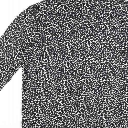 Marks and Spencer Womens Black Scoop Neck 100% Cotton Cardigan Jumper Size 8