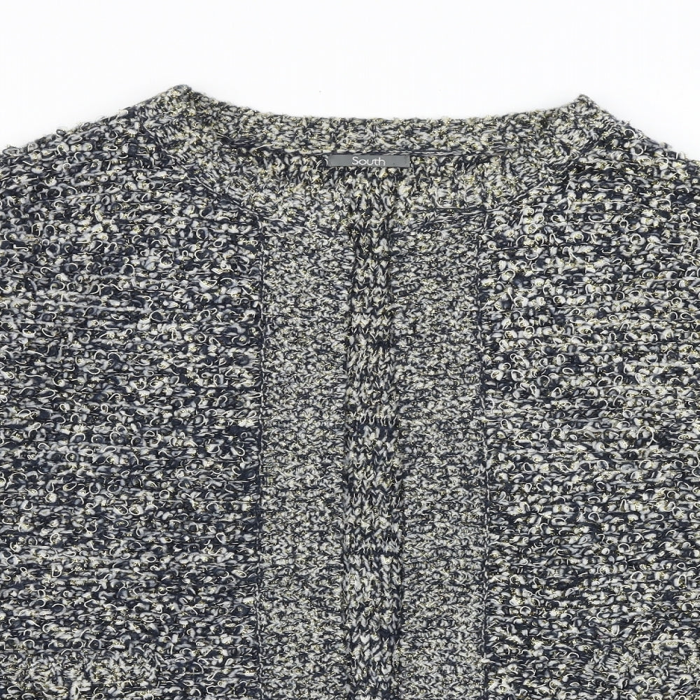 South Womens Blue V-Neck Acrylic Cardigan Jumper Size 20