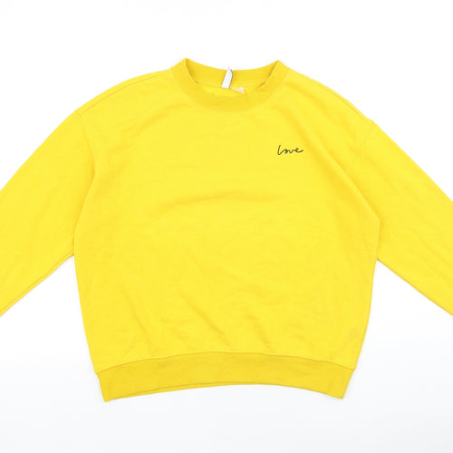 H&M Mens Yellow Cotton Pullover Sweatshirt Size M - Love